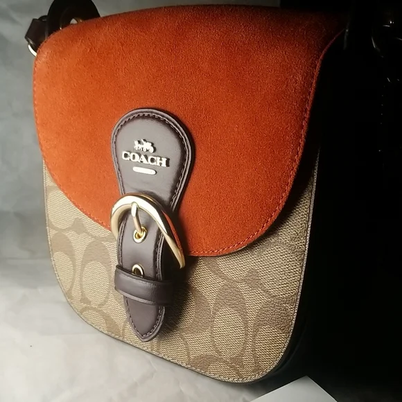 Coach Red and Brown Crossbody Bag - Picture 4 of 13